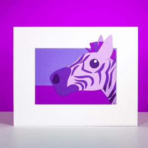 Original Zebra Hand-Cut Paper Illustration image 1