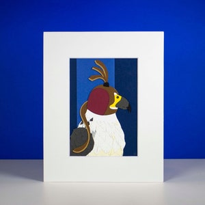 Original Falcon Hand-cut Paper Illustration
