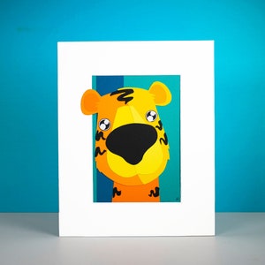 Illustration originale en papier découpé à la main tiger