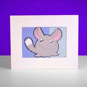 Original Chinchilla Hand-cut Paper Illustration