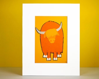 Original Yak Hand-cut Paper Illustration