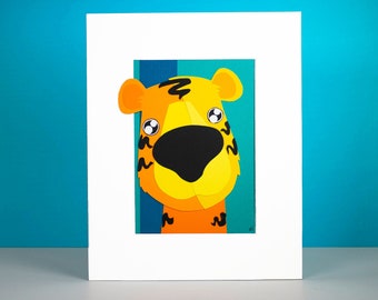 Original Tiger Hand-cut Paper Illustration