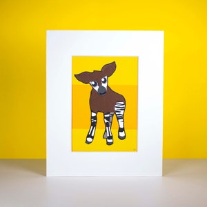 Original Okapi Hand-cut Paper Illustration