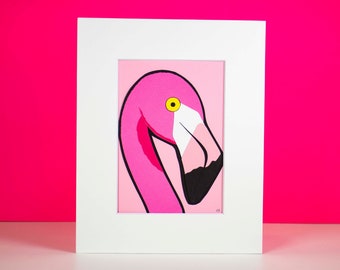 Original Flamingo Hand-cut Paper Illustration