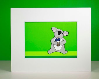 Original Koala Hand-cut Paper Illustration