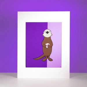 Original Otter Hand-cut Paper Illustration image 1