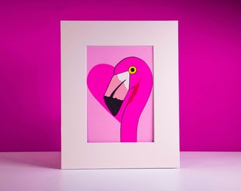 Limited Release: February Flamingo Paper Illustration #10