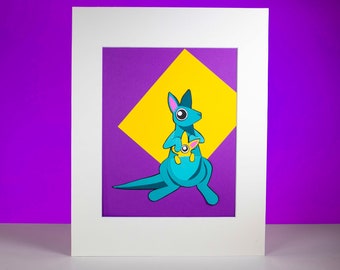 Original Kangaroo Hand-cut Paper Illustration