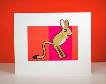 Original Jerboa Hand-cut Paper Illustration