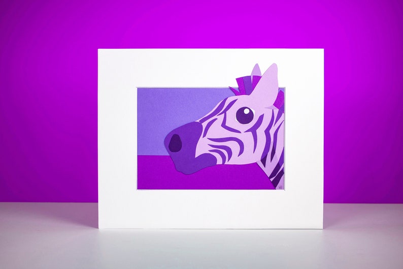 Original Zebra Hand-Cut Paper Illustration image 1