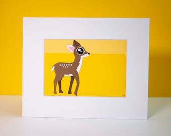 Original Deer Hand-cut Paper Illustration