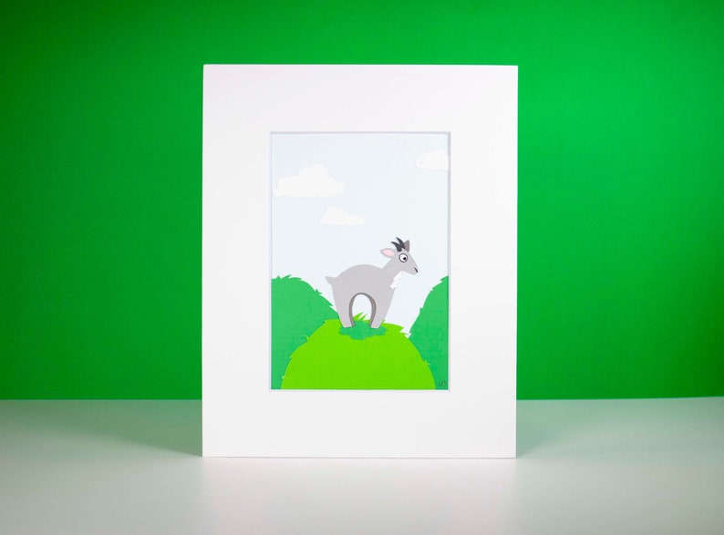 Original Goat Hand-cut Paper Illustration image 1