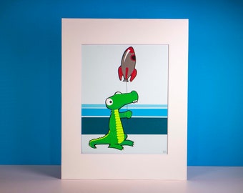 Original Alligator Hand-Illustration