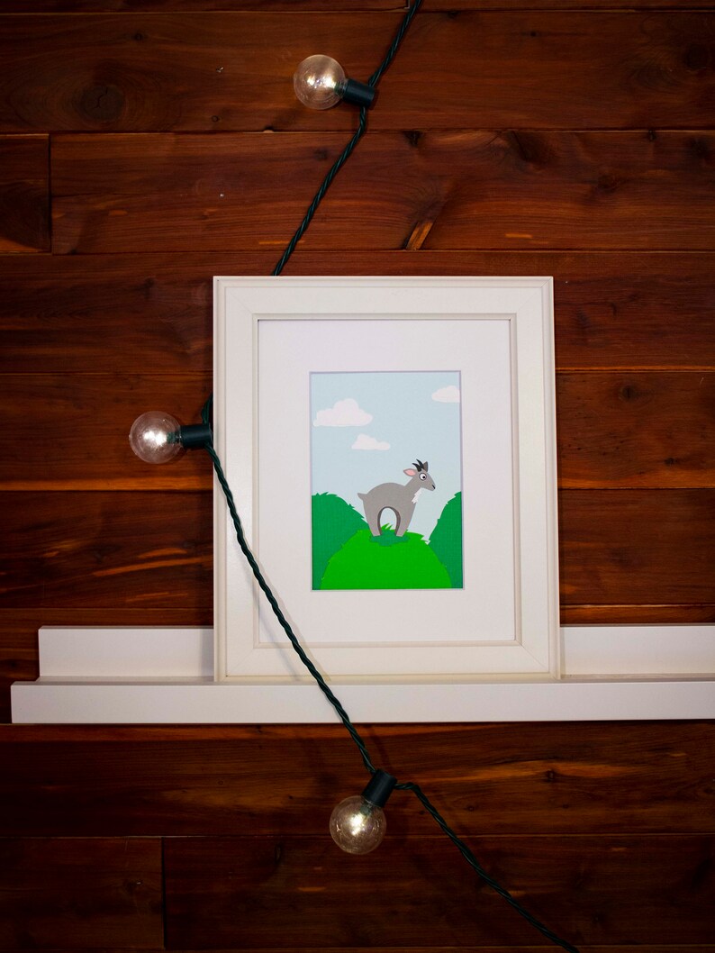 Original Goat Hand-cut Paper Illustration image 5