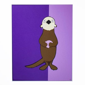 Original Otter Hand-cut Paper Illustration image 2