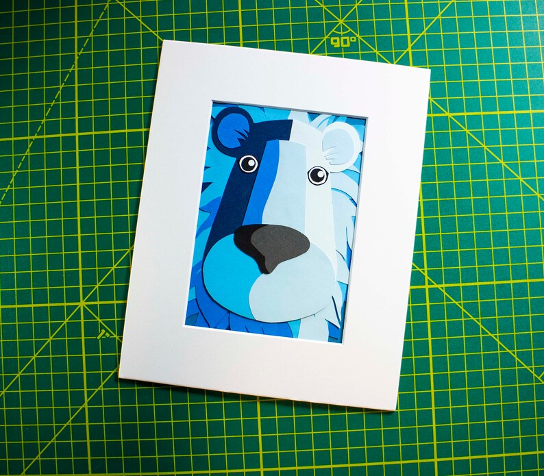 Original Lion Hand-cut Paper Illustration image 4