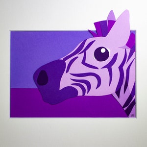 Original Zebra Hand-Cut Paper Illustration image 2