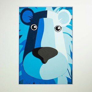 Original Lion Hand-cut Paper Illustration image 2