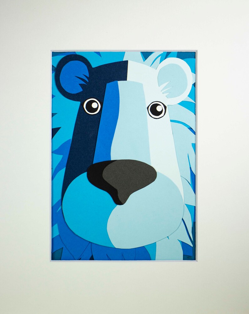 Original Lion Hand-cut Paper Illustration image 2