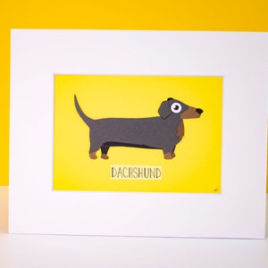 Original Dachshund Hand-cut Paper Illustration