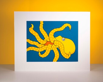 Original Octopus Hand-cut Paper Illustration