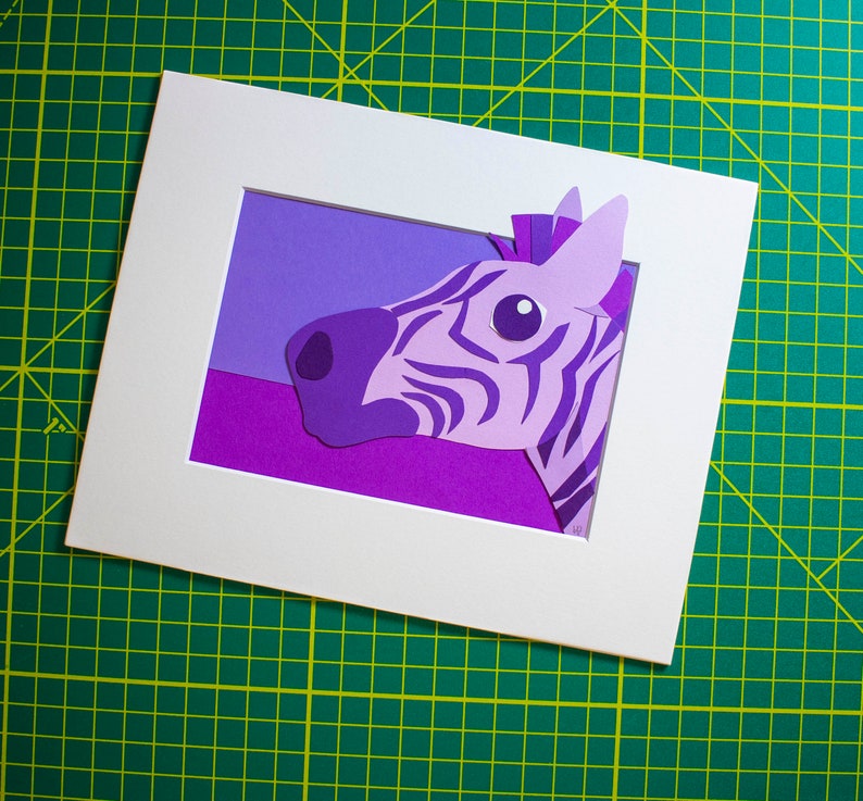 Original Zebra Hand-Cut Paper Illustration image 4