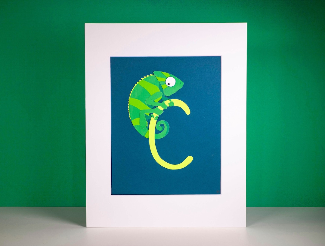 Original "c is for Chameleon" Hand-cut Paper Illustration - Etsy