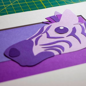 Original Zebra Hand-Cut Paper Illustration image 3