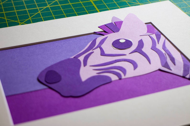 Original Zebra Hand-Cut Paper Illustration image 3