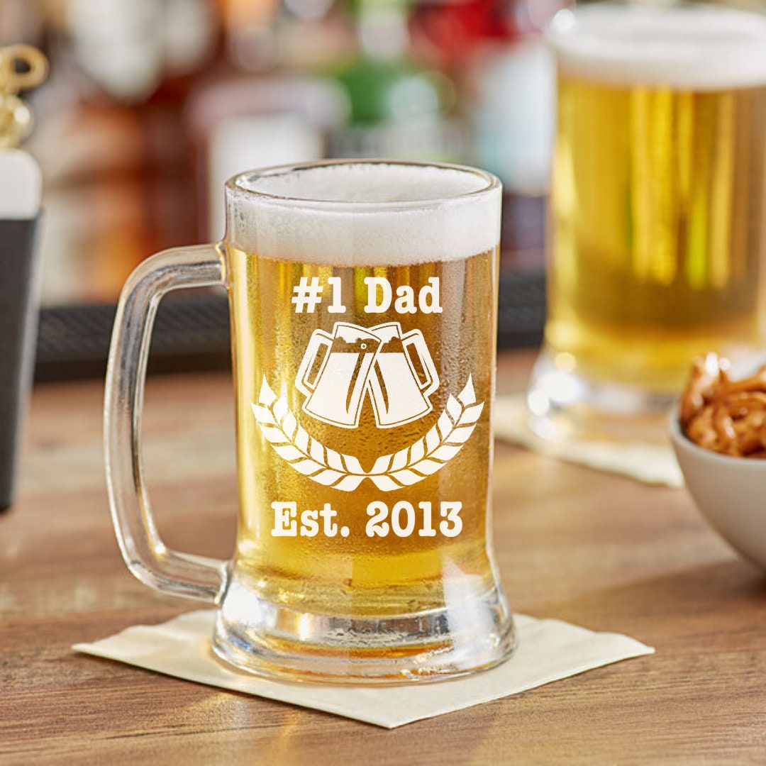 Personalized LaserEtched Beer Mug Or Glass W/ Skull And, 58 OFF