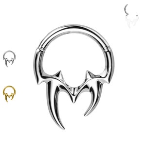 PWY-131 Titanium Clicker Hoop Piercing With Heart and