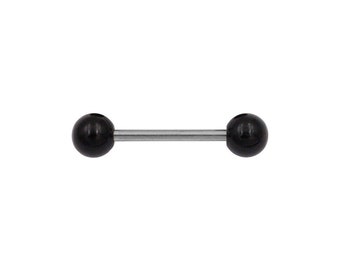 Barbell with Black Acrylic Balls