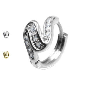 S Ear Piercing with Crystals