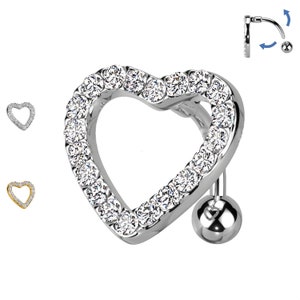 Banana Belly Button Piercing with Crystal Heart