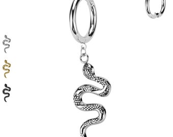 Piercing d'oreille avec pendentif serpent