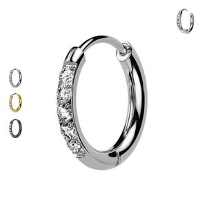 Hoop Clicker Earring with Crystals