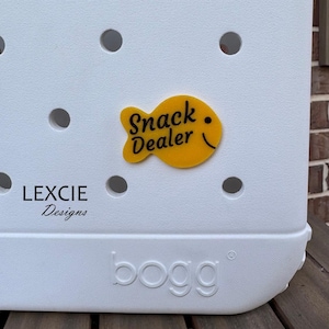 Snack Dealer Fish Bogg Bag Charm, Bogg Bag Tags, Bogg Bag Buttons, Pool Bag Charms, Beach Bag Charms