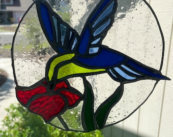 real stained glass hummingbird