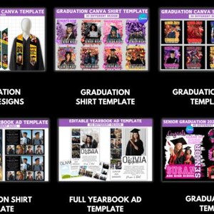 2025 Grad Student Graduation Canva Bundle Pack Templates - Etsy