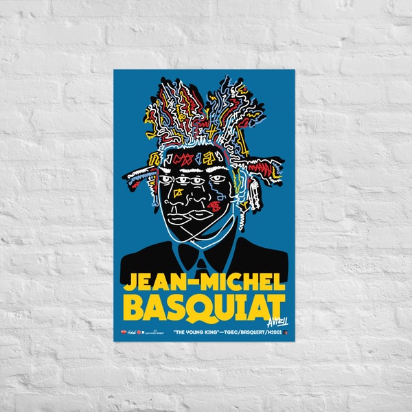 Jean-Michel Basquiat - "Der junge König" Illustriertes Poster (Propheteer Serie) von Rex Autry
