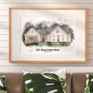 Custom Watercolor House Portrait - DIGITAL FILE • Realtor Gift Ideas • Watercolor House Portrait • Custom Realtor Gift • Housewarming Gifts!