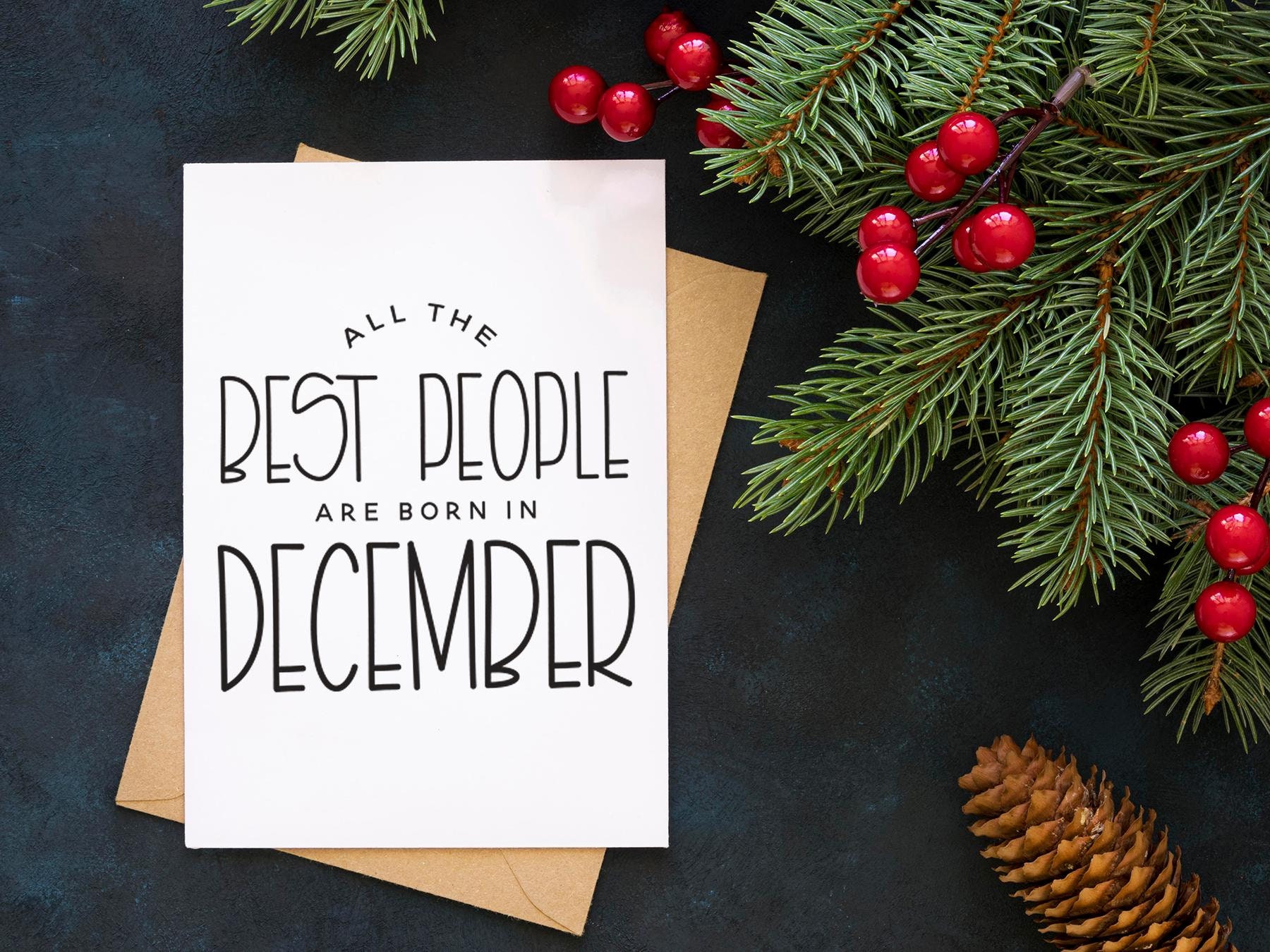 Printable December Birthday Card • Printable Birthday Card • Digital ...
