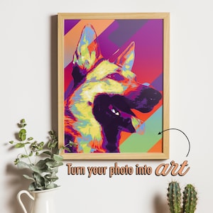 Pop Art CUSTOM Pet Portrait • Digital File • Use YOUR Photo • Modern Wall Art • Custom Signs • Home Decor • Pet Parent Gift • Pet Loss