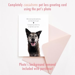 Quand demain commence sans moi • Carte portrait d'animal de compagnie • Carte perte d'animal de compagnie • Carte de deuil numérique • Carte de voeux 5 x 7 • PDF et JPG imprimables