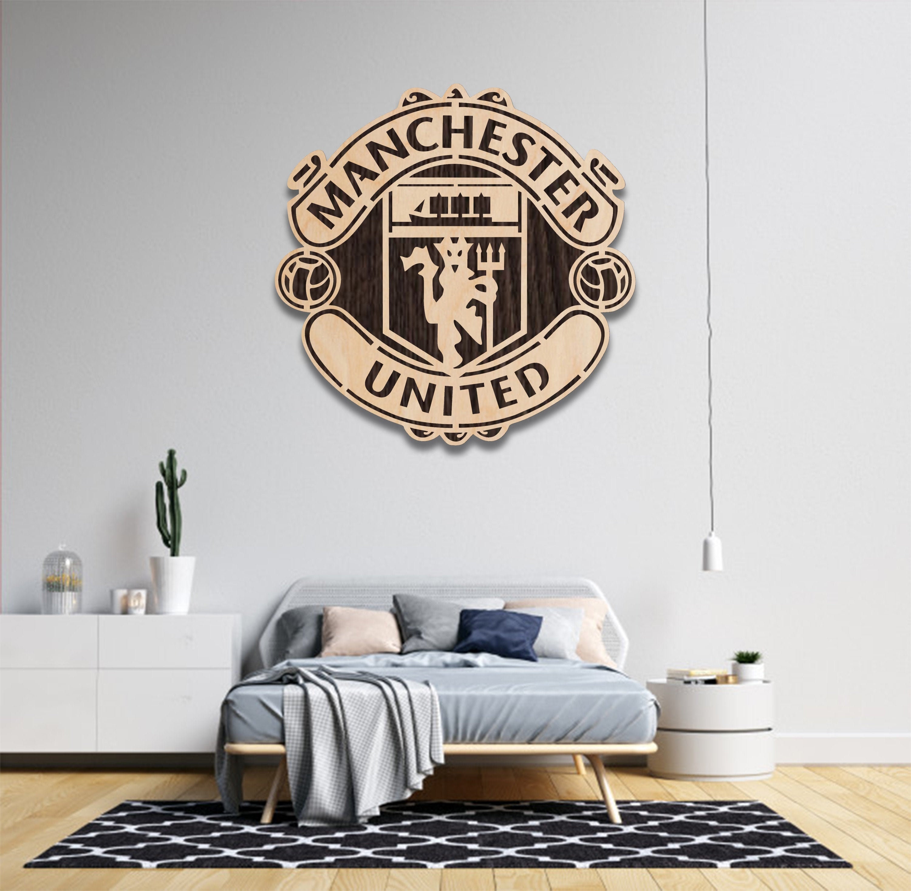 Manchester United Wall Poster Manchester United Wooden Sign Etsy