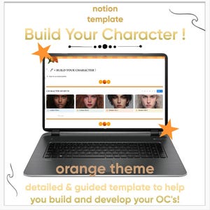 Orange Themed Detailed Character OC Museum Database Notion Template (Digital Download)