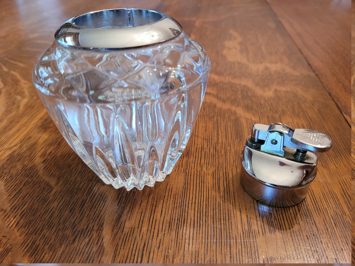 Princess House Vintage Crystal Table lighter and ashtray Etsy