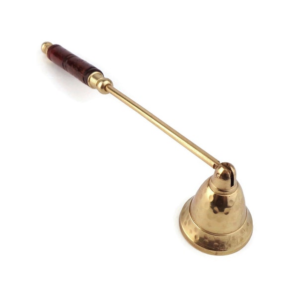 Vintage Brass Candle Snuffer, Brass And Wood Candle Douter, Antique Candle Fire Extinguisher