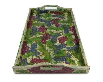 Antique Wooden Tray, Wooden Serving Tray, Handmade Wooden Tray, Hand Painted Wooden Tray