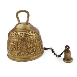 Antique Brass Bell, Bronze Door Bell, Brass Temple Bell, Engraved Brass Bell
